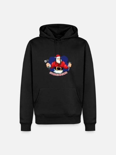 Kräftiger Steinmetz Weihnachtsbaustelle - Männer Premium Bio Hoodie - Schwarz