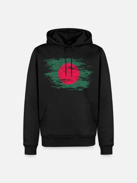 Bangladesch Flagge used - Männer Premium Bio Hoodie - Schwarz