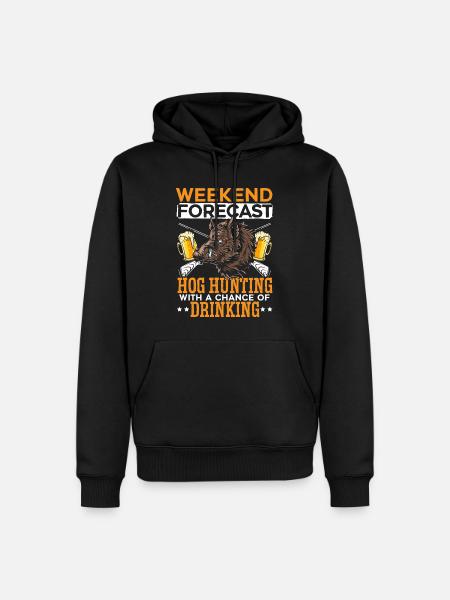 Wochenendvorhersage Schweinejagd mit Aussicht auf - Männer Premium Bio Hoodie - Schwarz
