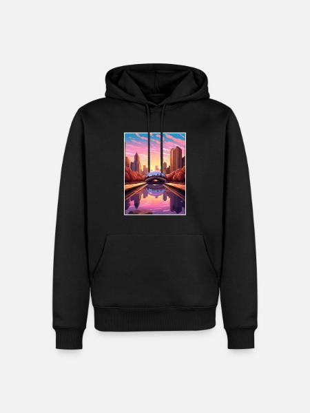 Chicago Illinois Millennium Park Reiseplakat - Männer Premium Bio Hoodie - Schwarz