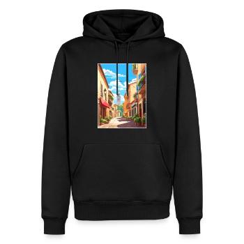 Perpignan Frankreich Vintage Reiseplakat Souvenir - Männer Premium Bio Hoodie - Schwarz - Vorne - Nico (187cm)