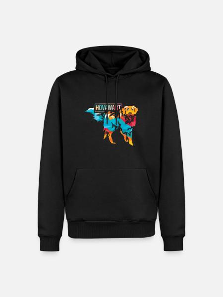 Kraftvoller Hovawart Gebrauchshund - Männer Premium Bio Hoodie - Schwarz
