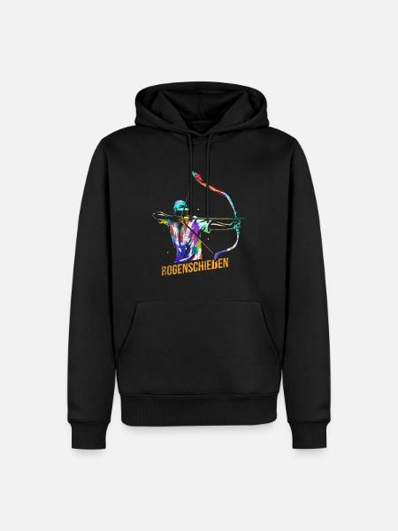 Konzentrierter Bogenschütze Parcours - Männer Premium Bio Hoodie - Schwarz