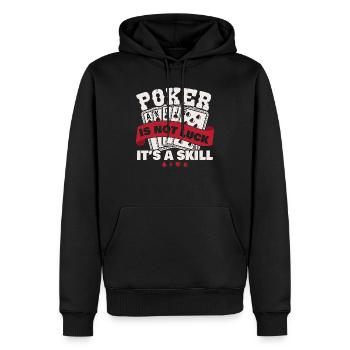 Poker Es ist kein Glück, sondern Geschicklichkeit - Männer Premium Bio Hoodie - Schwarz - Vorne - Nico (187cm)