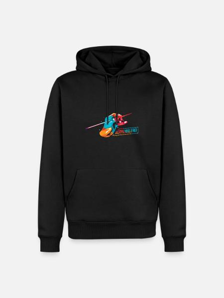 Lebendige Acrylmalerei Leinwand - Männer Premium Bio Hoodie - Schwarz