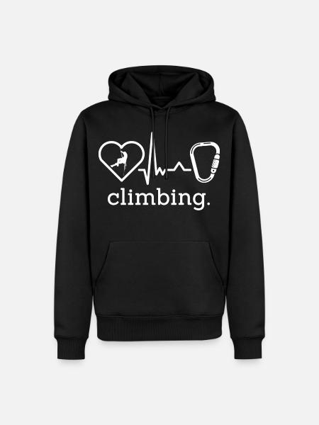 Klettern Kletterhalle Kletterer Bouldern - Männer Premium Bio Hoodie - Schwarz
