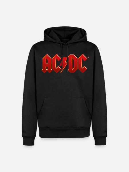 AC/DC Klassisches Logo Mit Blitz - Männer Premium Bio Hoodie - Schwarz