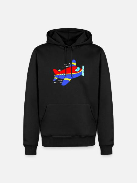 Flugzeug Flieger - Männer Premium Bio Hoodie - Schwarz