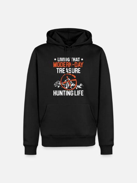 Das moderne Leben eines Schatzsuchers - Männer Premium Bio Hoodie - Schwarz