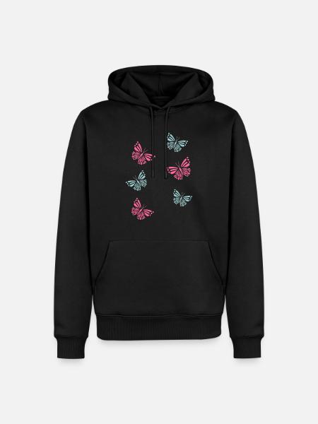 Butterflies Schmetterlinge - Männer Premium Bio Hoodie - Schwarz