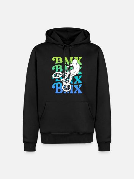 Vintage BMX Fahrer Stunts Bike Fahrrad BMX Jungen - Männer Premium Bio Hoodie - Schwarz