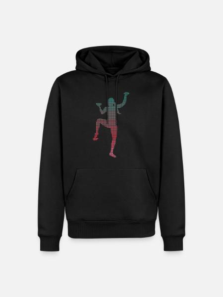 Bouldern Kletterer verpixelt Mädchen Klettern - Männer Premium Bio Hoodie - Schwarz