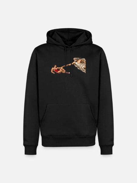 Die Erschaffung des Ringers - Männer Premium Bio Hoodie - Schwarz