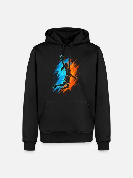 Basketball Damen Mädchen Basketballer Kinder - Männer Premium Bio Hoodie - Schwarz