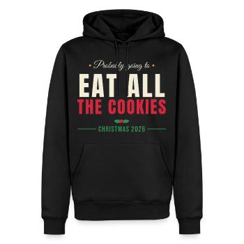 Eat All The Cookies - Weihnachten Familie - Männer Premium Bio Hoodie - Schwarz - Vorne - Nico (187cm)