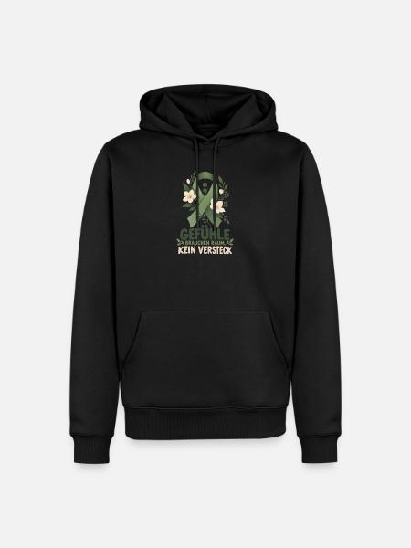 Mentale Gesundheit Bewusstsein Depressionen - Männer Premium Bio Hoodie - Schwarz