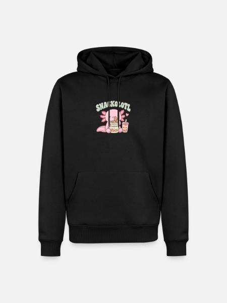 Snackolotl Kawaii Snackmotiv - Männer Premium Bio Hoodie - Schwarz