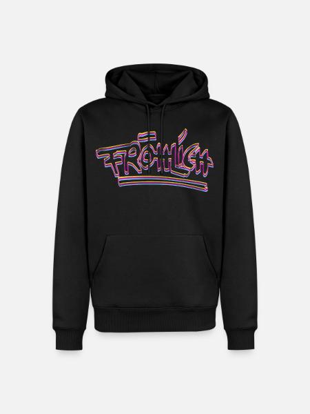 Fröhlich Neon Graffiti - Männer Premium Bio Hoodie - Schwarz