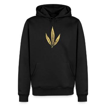 Blatt - Wasserdost (Eupatorium cannabinum) - Männer Premium Bio Hoodie - Schwarz - Vorne - Nico (187cm)