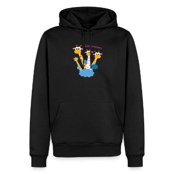 Giraffenfreunde - Olen erilainen - Finnisch - Männer Premium Bio Hoodie - Schwarz - Vorne - Nico (187cm)