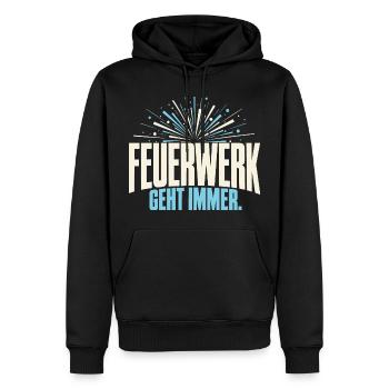 Feuerwerk geht immer - Männer Premium Bio Hoodie - Schwarz - Vorne - Nico (187cm)