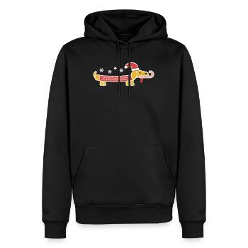 Weihnachts-Dackel - Männer Premium Bio Hoodie - Schwarz - Vorne - Nico (187cm)