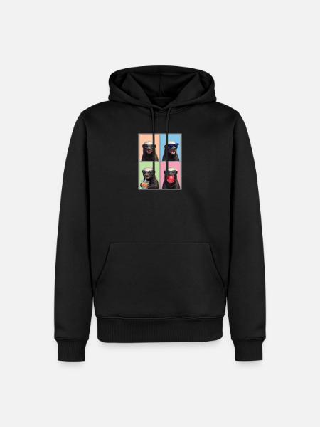 Honey Badger Honigdachs - Männer Premium Bio Hoodie - Schwarz