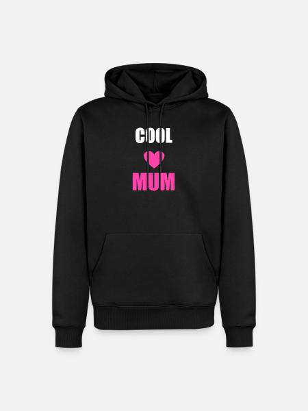 Bold Mum Herz-Tee - Männer Premium Bio Hoodie - Schwarz