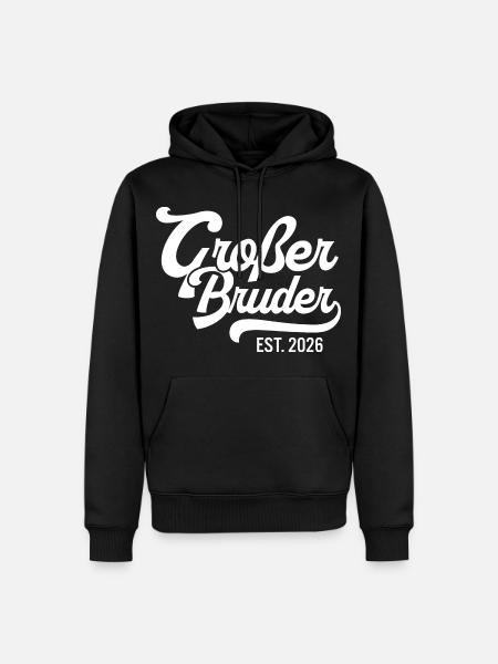 Großer Bruder EST 2026 Retro - Männer Premium Bio Hoodie - Schwarz