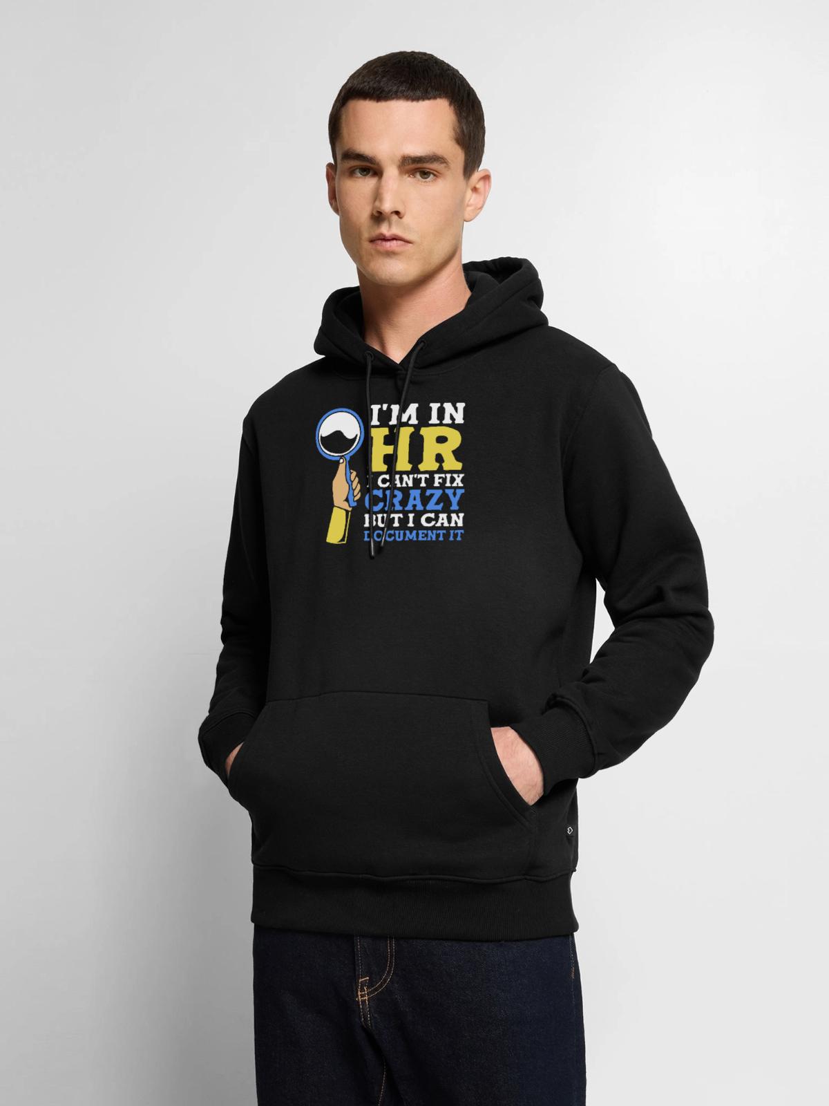 HR Manager - Männer Premium Bio Hoodie - Schwarz - Vorne - Nico (187cm)