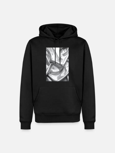 Silber Satin Falten - Männer Premium Bio Hoodie - Schwarz