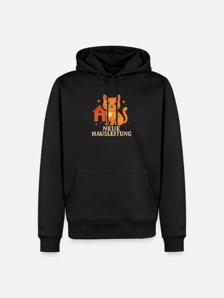 Geschenk zum Einzug der ersten Wohnungskatze - Männer Premium Bio Hoodie - Schwarz