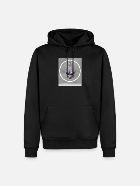 Irideszierendes Alien Gesichtsdesign - Männer Premium Bio Hoodie - Schwarz
