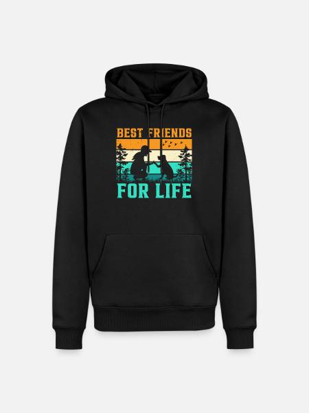 Beste Freunde Fürs Leben Hund - Männer Premium Bio Hoodie - Schwarz