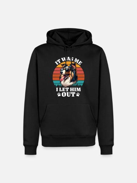 Lustige Langhaar Collie Sprüche - Männer Premium Bio Hoodie - Schwarz