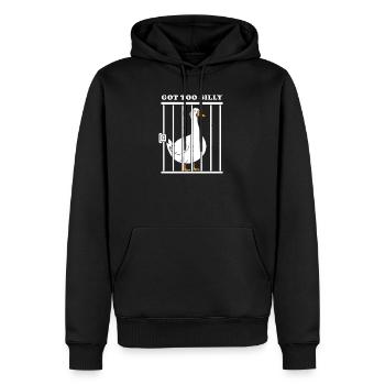 Goose Funny Graphic - Männer Premium Bio Hoodie - Schwarz - Vorne - Nico (187cm)