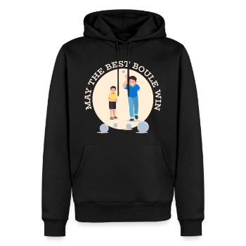 Möge die beste Boule gewinnen – Familie - Männer Premium Bio Hoodie - Schwarz - Vorne - Nico (187cm)