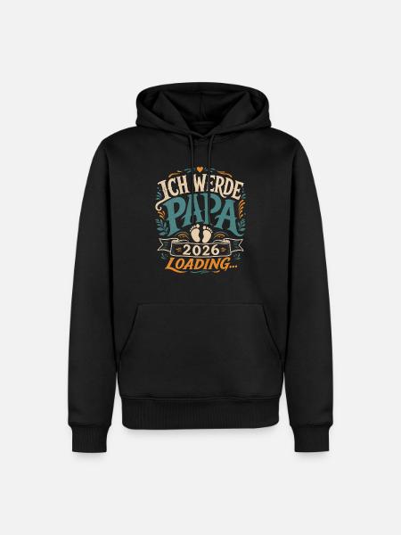 Ich werde Papa Werdender Vater - Männer Premium Bio Hoodie - Schwarz