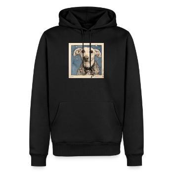Ein Blick sagt alles... - Männer Premium Bio Hoodie - Schwarz - Vorne - Nico (187cm)