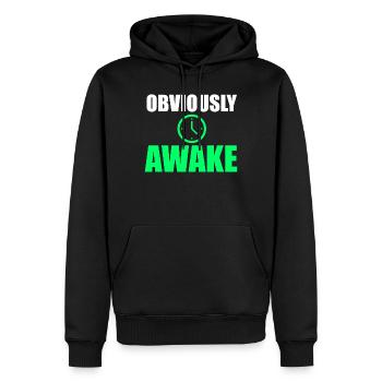 Offensichtlich Awake Clock Tee - Männer Premium Bio Hoodie - Schwarz - Vorne - Nico (187cm)