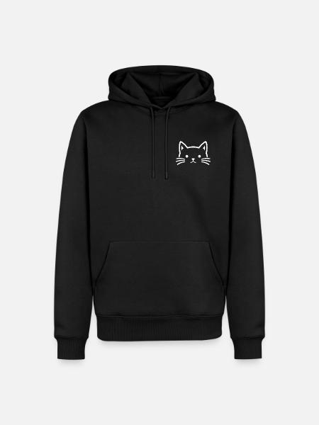 Katzengesicht, Katzenliebhaber - Männer Premium Bio Hoodie - Schwarz