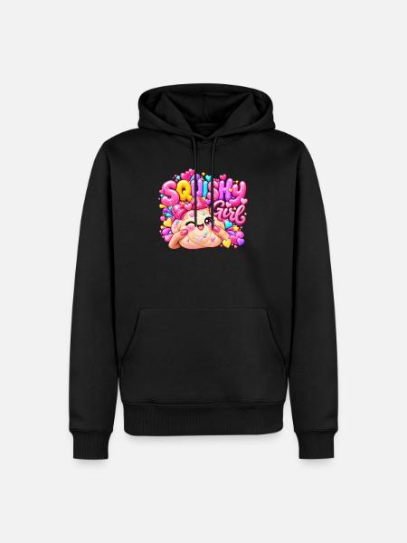 Squishy Girl Glitzerherz - Männer Premium Bio Hoodie - Schwarz