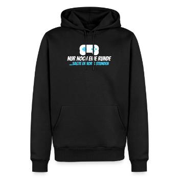 Nur noch eine Runde – sagte er vor 6 Stunden - Männer Premium Bio Hoodie - Schwarz - Vorne - Nico (187cm)