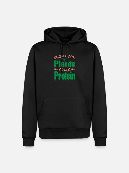 Keep Calm Pflanzen haben Protein - Männer Premium Bio Hoodie - Schwarz