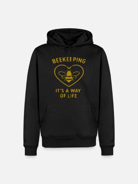 Beekeeping Lebensstil Herz - Männer Premium Bio Hoodie - Schwarz