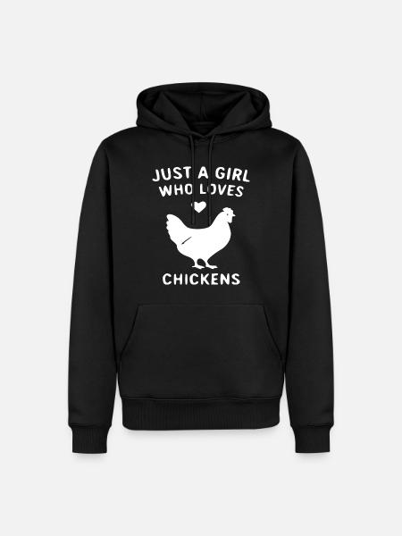 Mädchen liebt Hühner - Männer Premium Bio Hoodie - Schwarz