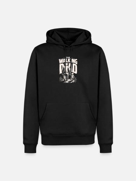 Walking Dad Mit Kleinem Bären - Männer Premium Bio Hoodie - Schwarz