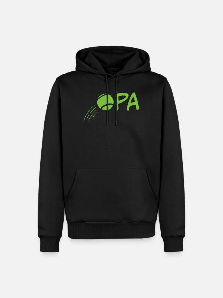 Opa mit Tennisball – Hellgrün - Männer Premium Bio Hoodie - Schwarz