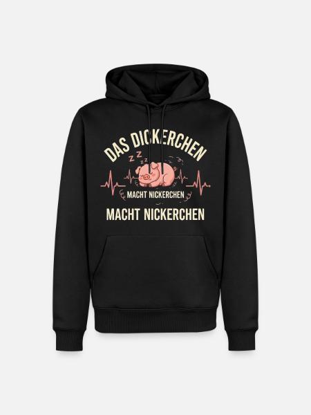 DAS DICKERCHEN MACHT NICKERCHEN - Männer Premium Bio Hoodie - Schwarz
