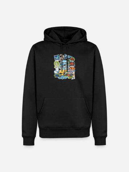 Finnland Reisesticker - Männer Premium Bio Hoodie - Schwarz